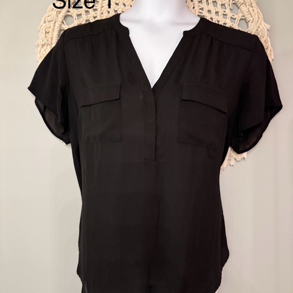 Torrid Black Blouse with V-Neck
